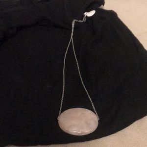 Silver necklace and semi precious stone necklace